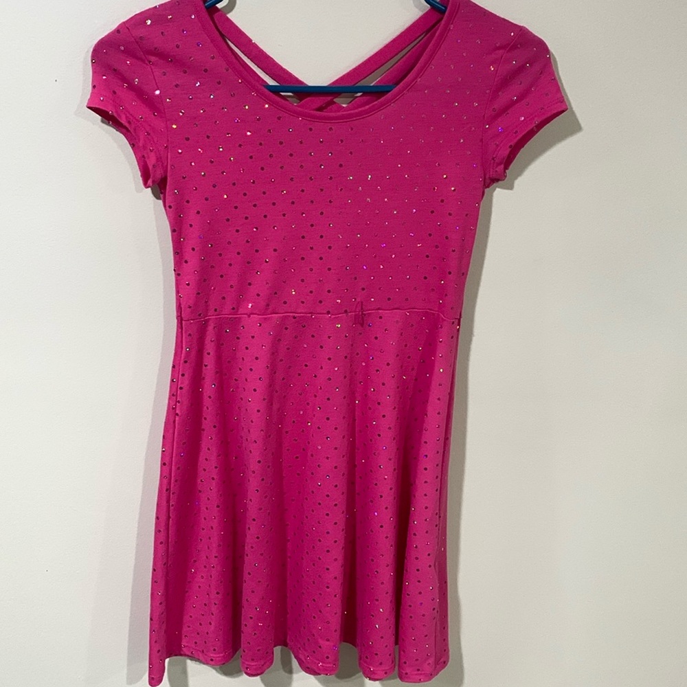 Pink sparkly girls size S (7/8) dress